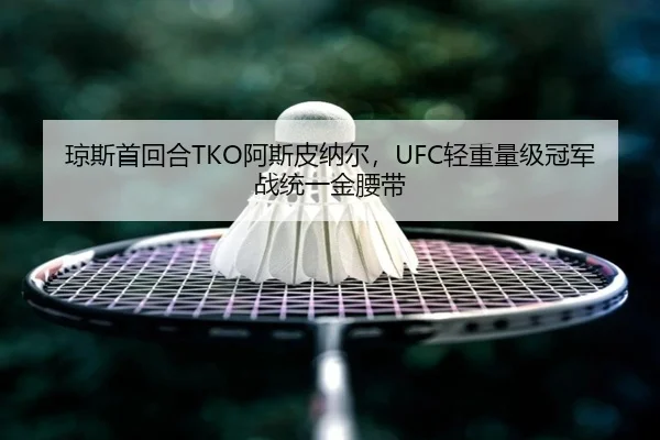 琼斯首回合TKO阿斯皮纳尔，UFC轻重量级冠军战统一金腰带